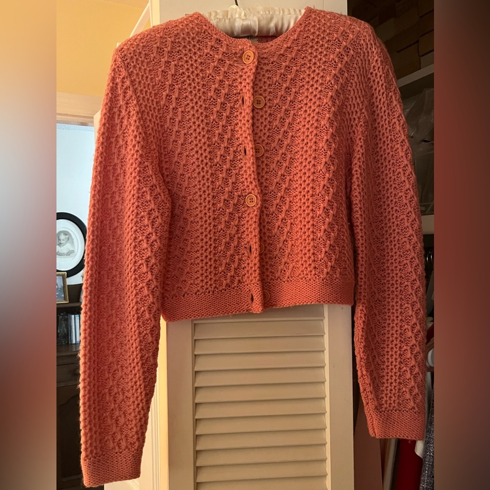 Vintage Pink Cropped Cardigan